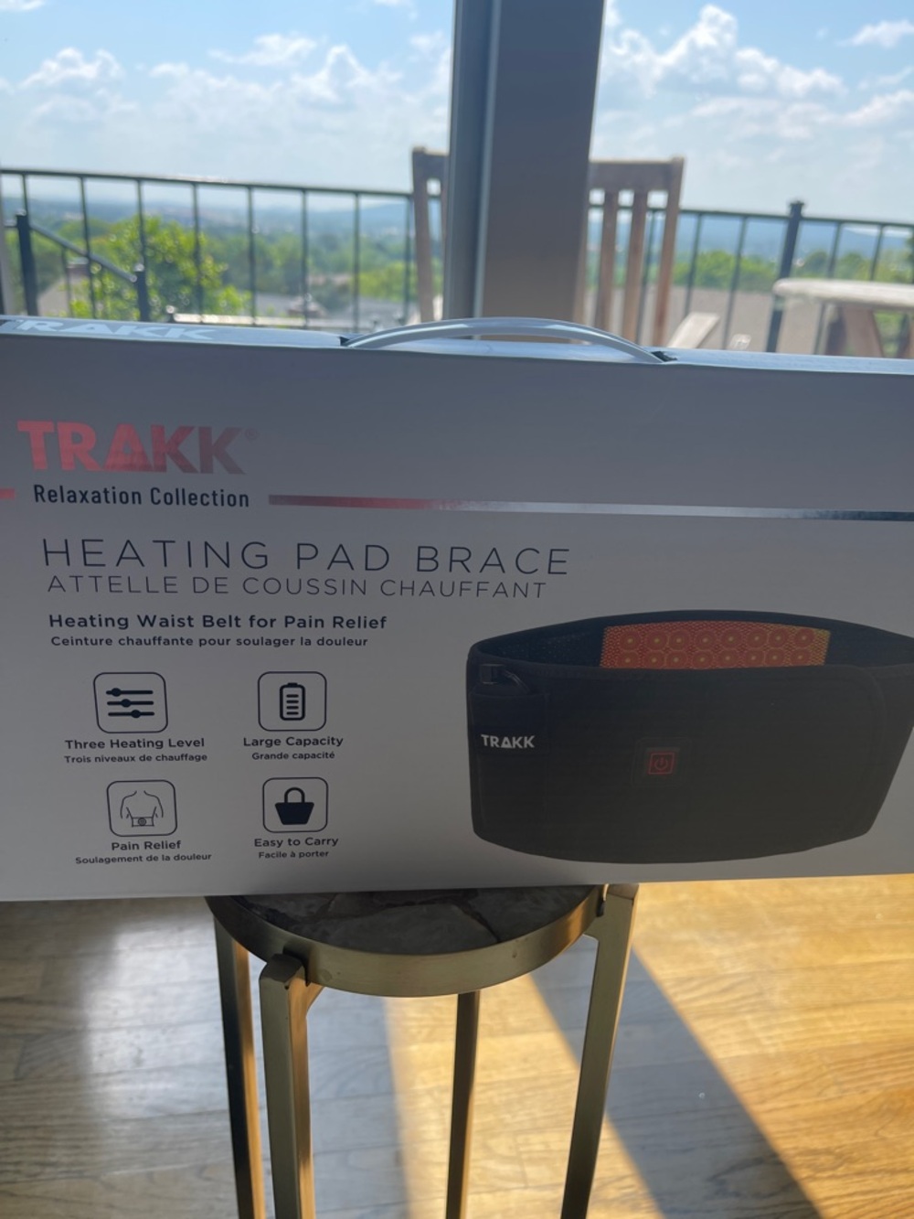 Black Heating Pad Brace - Heated Waist Belt for Pain Relief